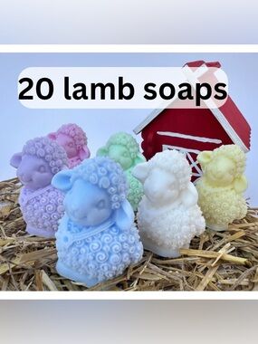 20 Adorable Soaps handmade lamb or sheep soap. Cute useful party favours/gifts